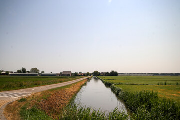 Ditches and meadows of the Middengebied of the Zuiidplaspolder between Gouda and Rotterdam in...