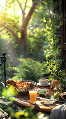 realistic high-resolution photo of Breakfast, with detailed background