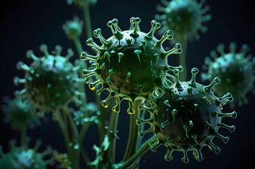COVID Virus in the Midst of Body Cells: Detailed Illustration