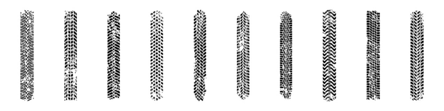 Grunge auto tracks symbols