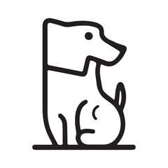 Dog vector icon art illustration