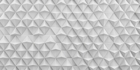 Fototapeta premium Abstract White Triangular Geometric Pattern, 3D, Geometry, Texture, Background