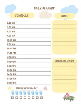Checklist To Do List For Kid and Time Table , Back to School, Parient Activity Kid, Daily routine