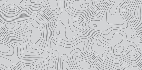 Abstract topographic contour map and geographic mountain relief background design .topography contour map gray wave paper and curve black lines vector background .