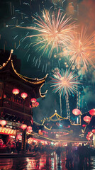 fireworks in the night sky
