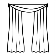 curtain line art vector