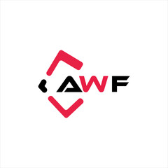 AWF creative minimalist letter logo. AWF unique vector initials alphabet letter logo design