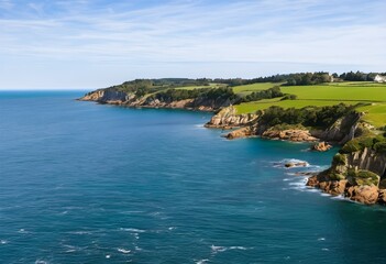 Fototapeta premium A view of the French Coastline in Brittany