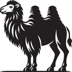Bactrian camel icon isolated on a white background. Bactrian camel logo illustration.