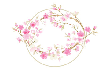 Watercolor Spring Floral Frame