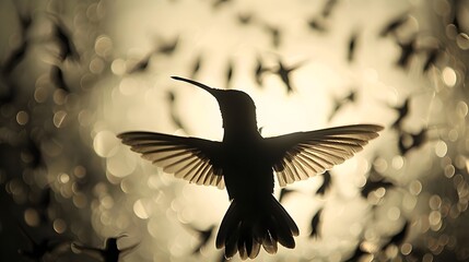 Obraz premium Mesmerizing of Hummingbirds Soaring in Graceful Aerial Dance