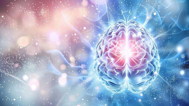 brain technology with elegant background AI generated
