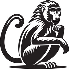 Naklejka premium Baboon icon isolated on a white background. Baboon logo illustration.