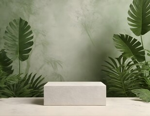 Serene Outdoor Stage Surrounded by Lush Greenery and Natural Stones in a Forest Setting