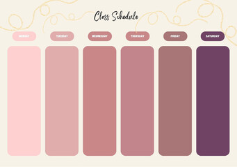 Class Schedule for Kid Recoed ,Writing Homework, Timetable, Education, AssignedA5 Class Schedule - 10