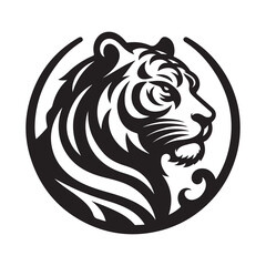 Tiger head logo silhouette design