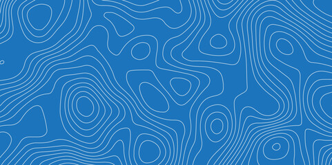 Abstract topographic contour map and geographic mountain relief background design .topography contour map blue wave paper and curve white lines vector background .