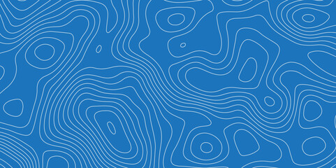 Abstract topographic contour map and geographic mountain relief background design .topography contour map blue wave paper and curve white lines vector background .
