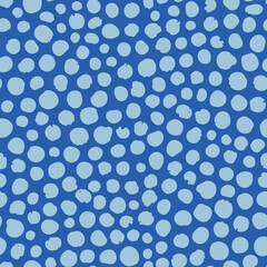 Light Blue abstract polka dot seamless repeat pattern. Indigo round geometric shapes aop, all over surface print.