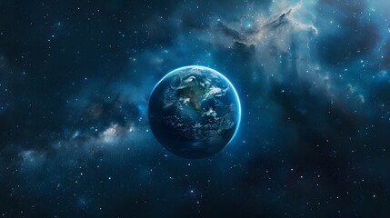 Obraz premium Earth centered in a vast, star-filled galaxy