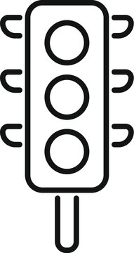 recommend clip art: Simple line art icon of a traffic light, representing traffic regulations and road safety