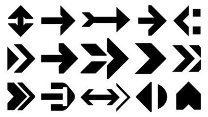 set of arrows isolated on a transparent background, PNG