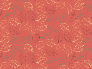 Seamless vector pattern with colorful bright fall autumn leaves. Botanical modern nature background for interior design, textile, posters, wrappers, fabric, cover, banner and invitation.