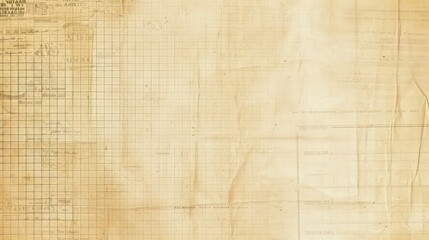 Fototapeta premium A vintage beige and brown paper texture featuring faint grid lines offers a nostalgic backdrop for educational or historical themed documents.
