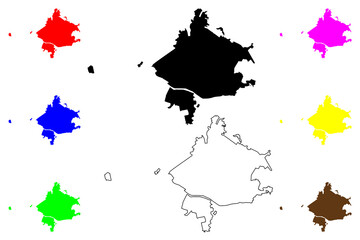 Kaluga City (Russian Federation, Russia) map vector illustration, scribble sketch City of Kaluga map
