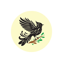 Hand-drawn bird silhouette vector illustration