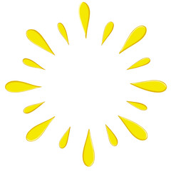 Cartoon funny sun character. Isolated  of adorable solar. Bright summer and weather personages with kawaii faces, big eyes and smiles, and fun