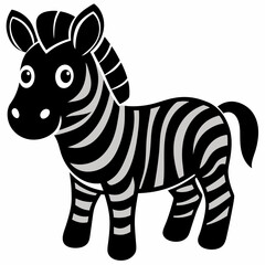 Cute cartoon tiger vector silhouette 