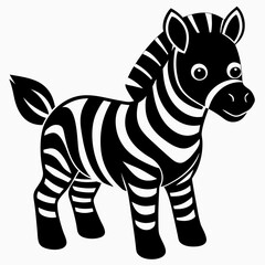 Cute cartoon tiger vector silhouette 