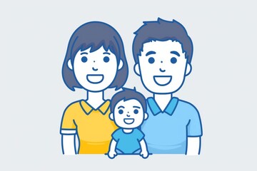 Simplified Family Icon with Blue and White Color Scheme