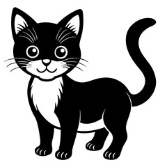 Fototapeta premium cute cat pet animal playing pose style vector silhouette 