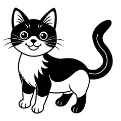 Fototapeta premium cute cat pet animal playing pose style vector silhouette 