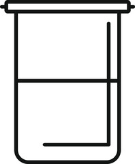 Simple line icon of a chemical beaker, often used for experiments and containing liquids