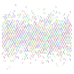 Colorful abstract hexagon grid background.	
