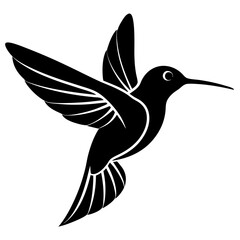 Black hummingbird vector silhouette 