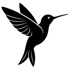 Black hummingbird vector silhouette 
