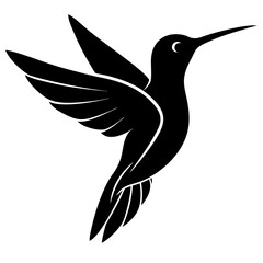 Black hummingbird vector silhouette 