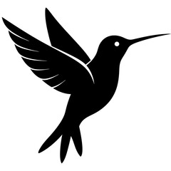 Black hummingbird vector silhouette 
