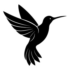 Black hummingbird vector silhouette 