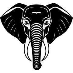 Elephant head  vector silhouette