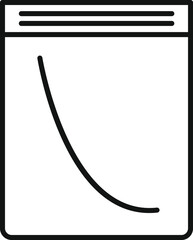 Fototapeta premium Line drawing of a sealed plastic evidence bag containing a single strand of hair