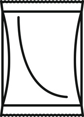 Line drawing of a packaging for chips or snacks is standing up