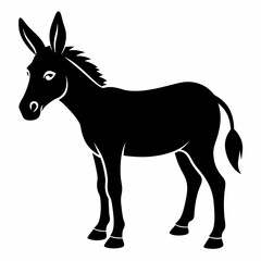 Fototapeta premium Donkey silhouette vector art illustration