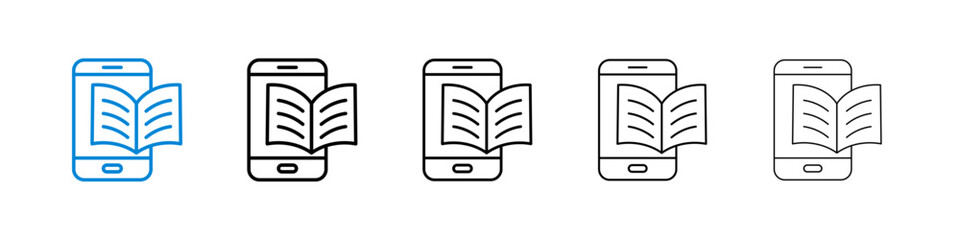 Ebook icon in black and blue