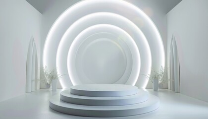 Fototapeta premium Luxurious Velvet Podium Stage Background Podium background