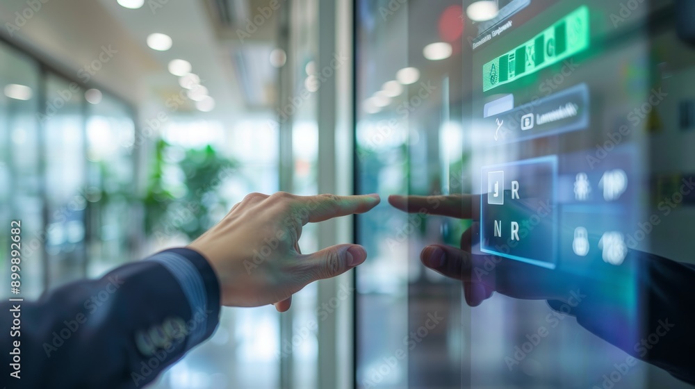 Poster modern office automation and climate control generative ai